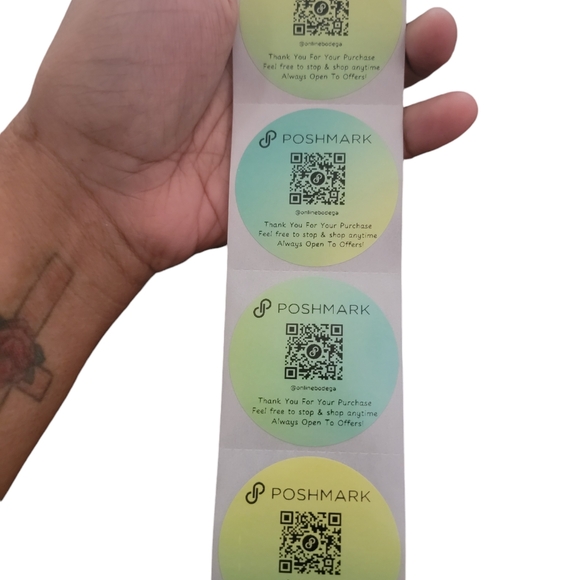 2in Poshmark QR Code Customized Stickers Ombre Green - Picture 3 of 4